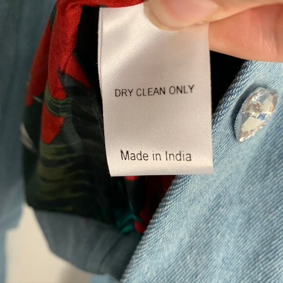 Meghan Fabulous Boheme Butterfly Bomb Jacket Denim Womens Small - Picture 7 of 16